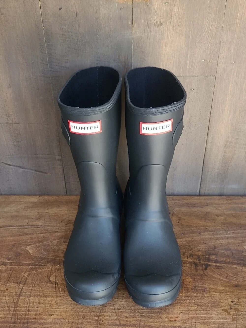 EUC Hunter Rain Boots Women's sz 7 Black Matte Original Short Rubber Boots